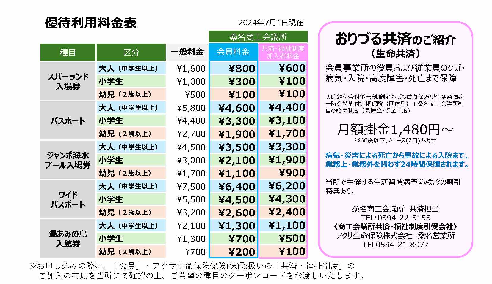 ナガシマリゾート優待割引チケットのご案内2